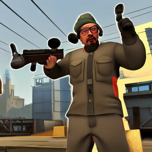 Prompt: sam hyde in team fortress 2, high quality, high detail, game screenshot