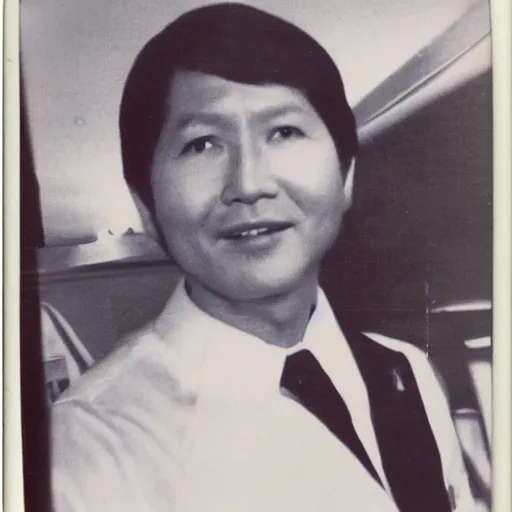 Image similar to a polaroid photo of BongBong Marcos as D.B. Cooper