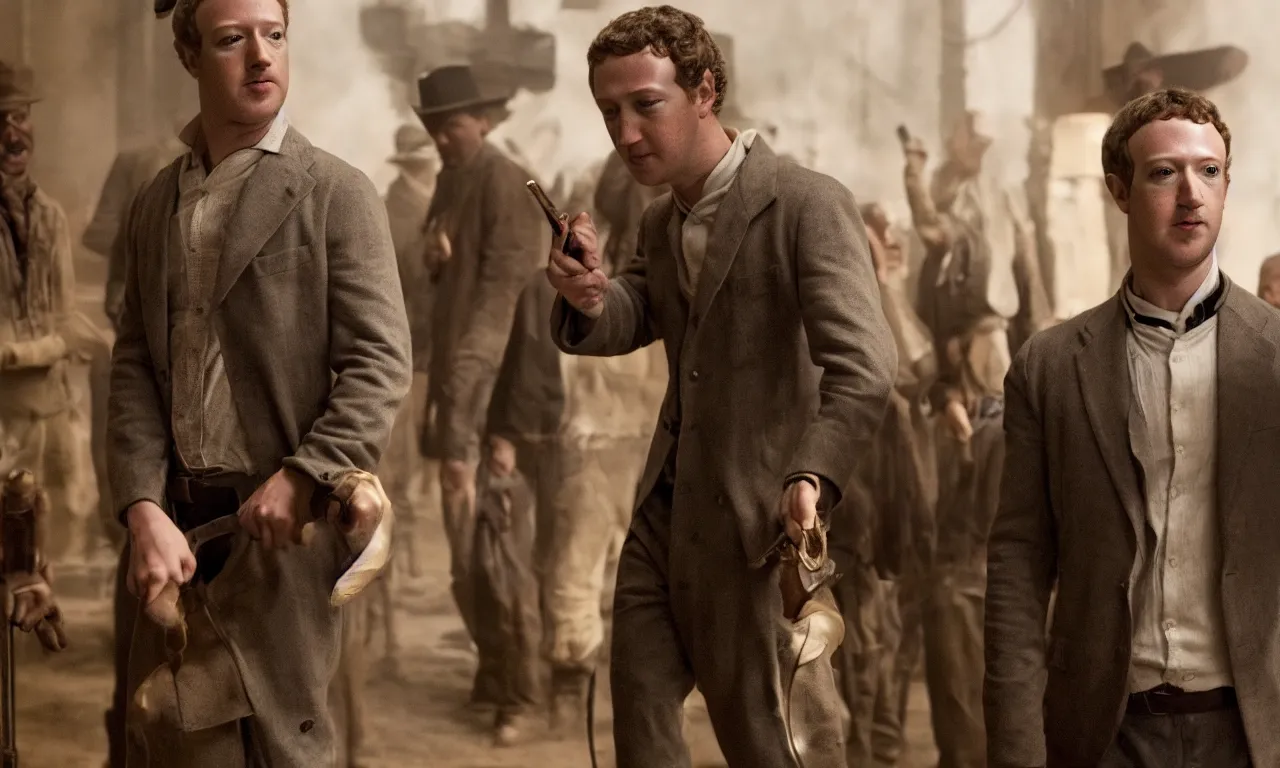 Image similar to Mark Zuckerberg as Calvin Candie in Django Unchained, wallpaper, EOS-1D, f/1.4, ISO 200, 1/160s, 8K, RAW, unedited, symmetrical balance, in-frame, Dolby Vision, framing