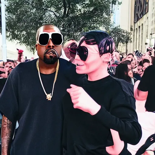 Image similar to kanye west meetup with gru from despicable me