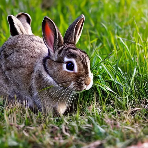 Prompt: a bunny - cat, wildlife photography