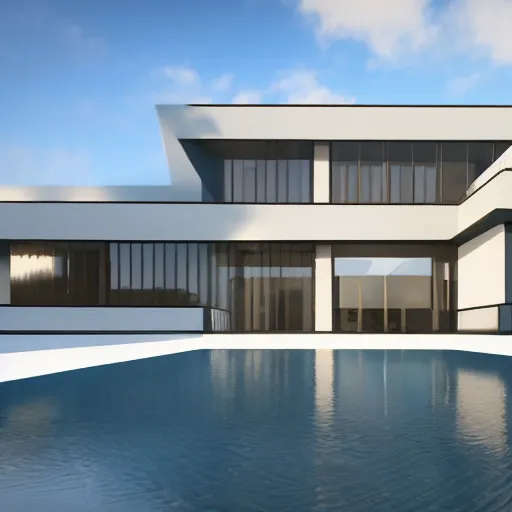 Image similar to still photo of an architecture accurate modern mansion, highly detailed, photorealistic portrait, bright studio setting, studio lighting, crisp quality and light reflections, unreal engine 5 quality render