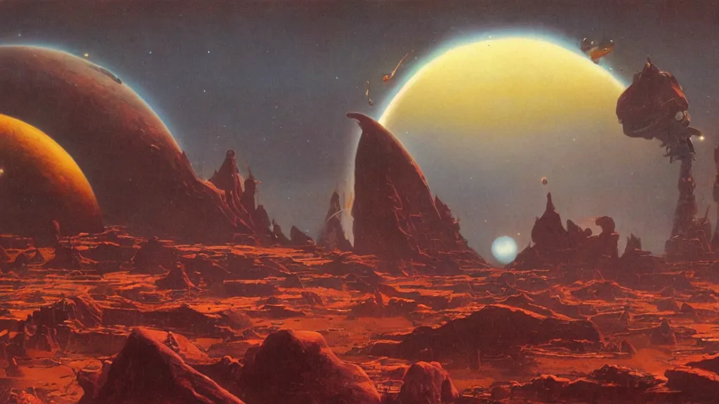 Image similar to otherworldly atmospherics of an alien planet by arthur haas and bruce pennington and paul lehr, cinematic matte painting