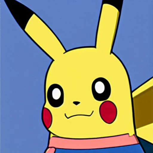 Image similar to pikachu in bobs burgers art style