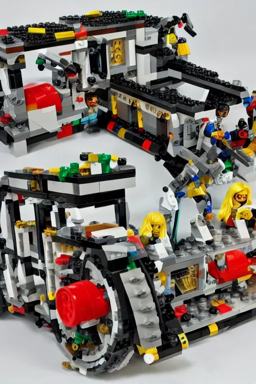 Prompt: lego instructions for a time machine, complex, detailed