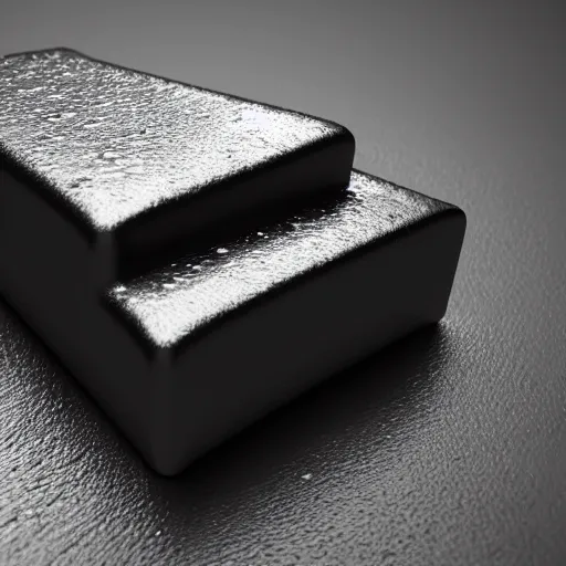 Image similar to dark black ingot that has tiny imperfections, insane details, sharp focus, octane render