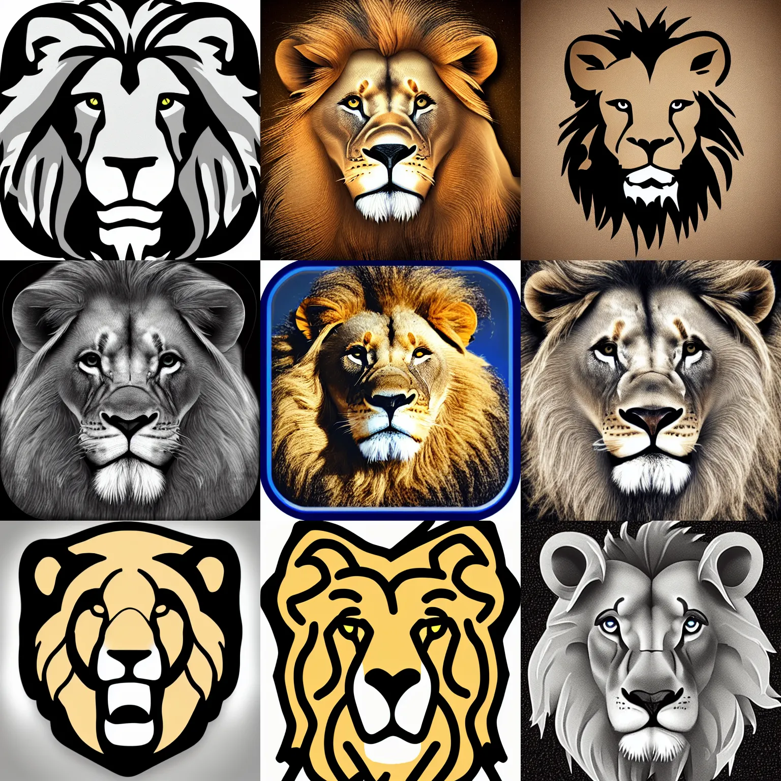 Prompt: lion icon