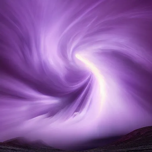 Image similar to amazing photo of a purple tornado by marc adamus, digital art, beautiful dramatic lighting