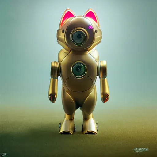 Prompt: product photo of a futuristic stylized pet robot by artgerm and greg rutkowski and alphonse mucha, marc newson, kitten puppy teddy mix, super cute, awww, volumetric light, detailed, octane render, midsommar