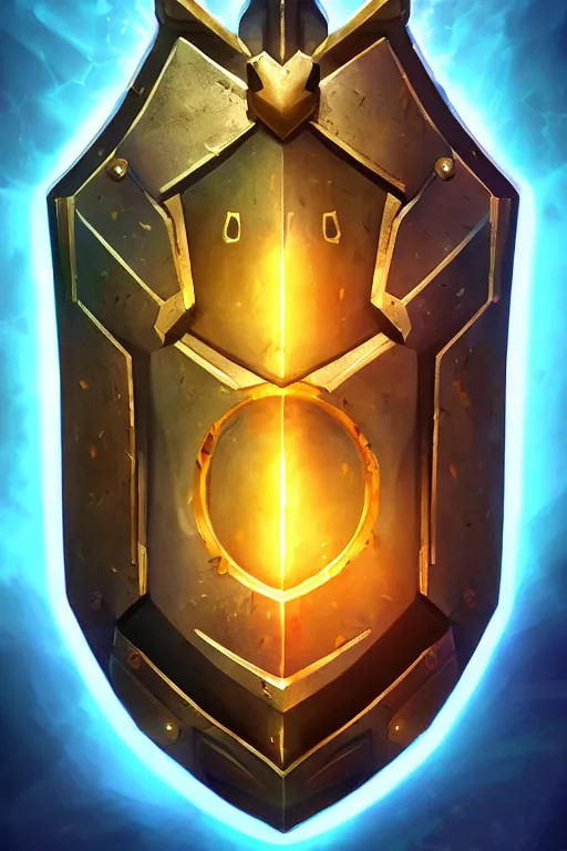 Image similar to shield fantasy epic legends game icon stylized digital illustration radiating a glowing aura global illumination ray tracing hdr fanart arstation by ian pesty and katarzyna da „ bek - chmiel