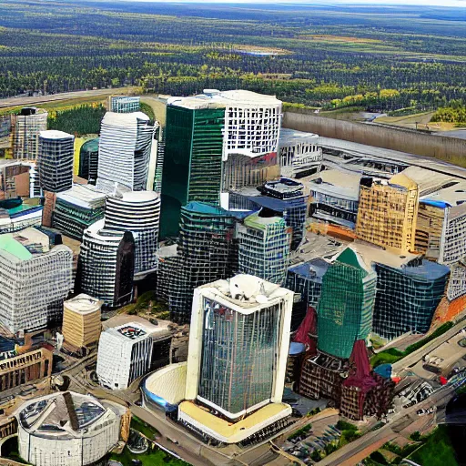 Prompt: Picture of Edmonton City Center