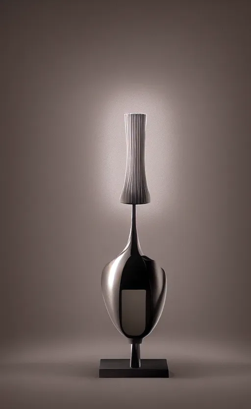 Image similar to table lamp designed by diore in the shape of perfume, advertising photography