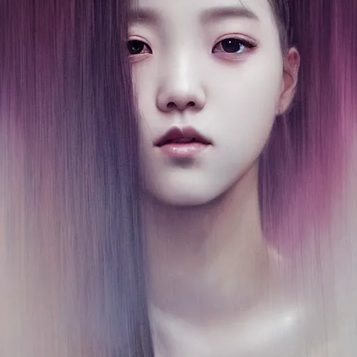 Image similar to jisoo of blackpink, snake, hyperrealistic portrait, bladerunner street, by karol bak and agnes cecile, album cover, fantasy art, photo realistic, dynamic lighting, artstation, poster, volumetric lighting, very detailed face, 8 k, award winning