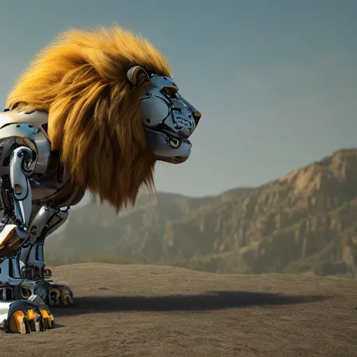 Prompt: a robot lion, unreal engine 5, 8k, realistic, smooth