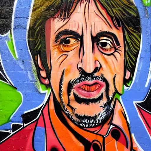Image similar to graffiti of al pacino