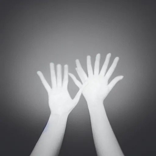 Prompt: a floating glowing ♾ between a pair of outstretched hands