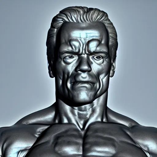 Image similar to marble statue of arnold schwarzenegger as the terminator, ultrarealistic, detailed, 8 k