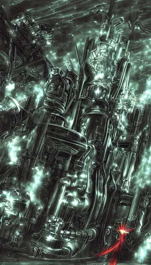 Prompt: techno artwork, from final fantasy vii