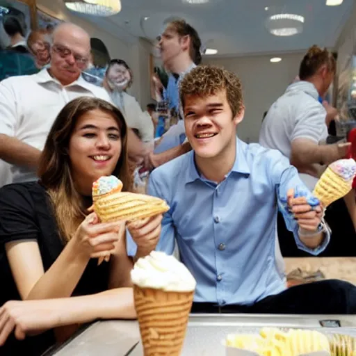 Image similar to magnus carlsen offering you ice cream