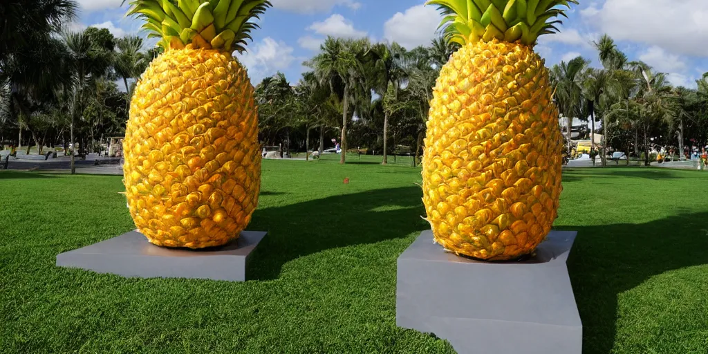 Image similar to koons sculpture of a pineapple