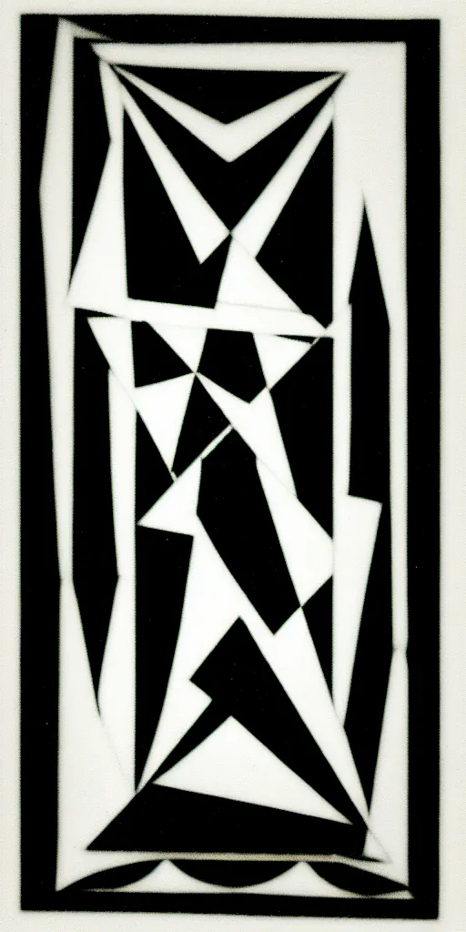 Prompt: geometric death tarot card by karl gerstner, minimal, black and white monochrome, bordered, centered, in frame, 8 k scan