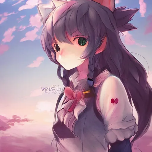 Prompt: beautiful anime art of a wolf ookami girl character by WLOP rossdraws Logan Cure Mingchen Shen BangkuART sakimichan yan gisuka JeonSeok Lee