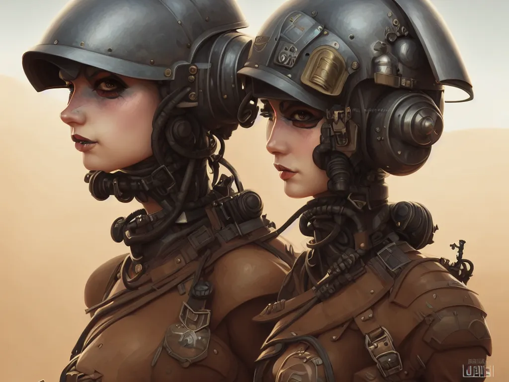 Image similar to portrait of dieselpunk blackpink lisa soldier girl, helmet, stormy sand desert, armored, highly detailed, digital painting, face detail, sharp focus, art, illustrations by loish and ayanamikodon and irakli nadar and rossdraws and wlop