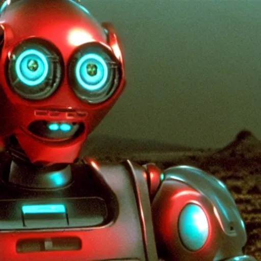 Image similar to film still of the 2001 movie robot invasion from planet 153