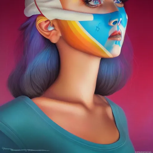 Image similar to sarah down finder portrait, Pixar style, by Tristan Eaton Stanley Artgerm and Tom Bagshaw.