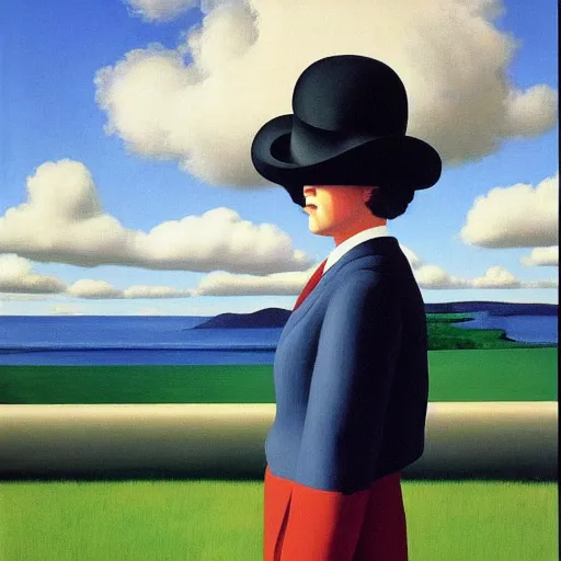 Image similar to Magritte by Edward hopper