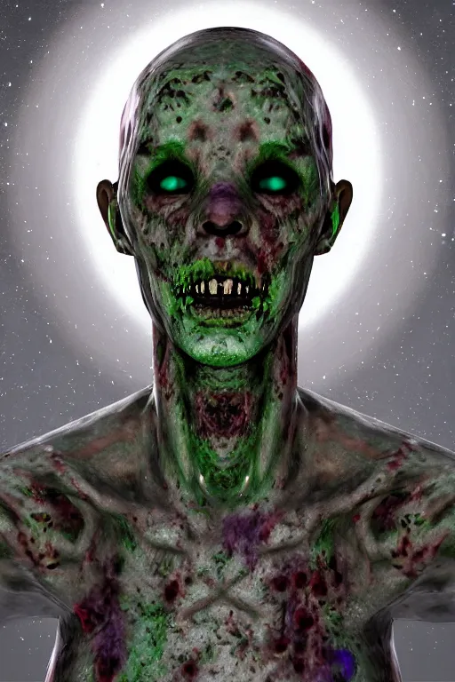 Image similar to cosmic horror zombie necromancer portrait by binx.ly rendered by discodiffusion 8k 3d unrealengine