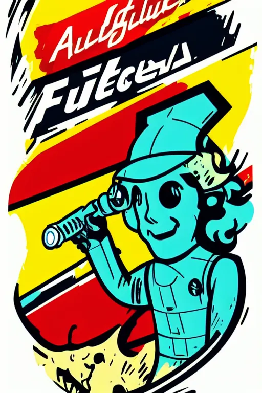 Image similar to fallout 7 6 retro futurist illustration art by butcher billy, sticker, colorful, illustration, highly detailed, simple, smooth and clean vector curves, no jagged lines, vector art, smooth andy warhol style