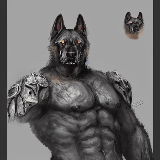 Image similar to a wounded humanoid german shepherd beast - man in military style, sitting on the bed, highly detailed portrait, digital painting, artstation, concept art, smooth, sharp foccus ilustration, artstation