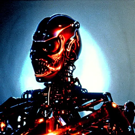 Image similar to movie still of a cool cyborg, cinematic composition, cinematic light, by wes craven