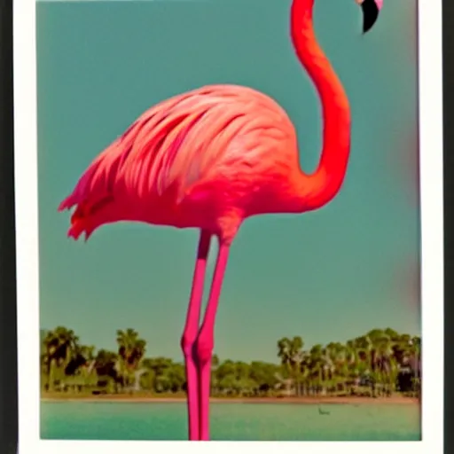 Image similar to flamingo midcentury vacation polaroid