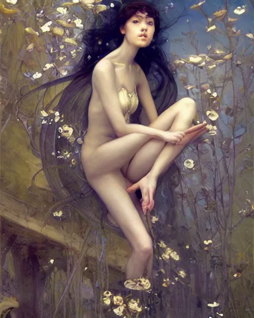 Prompt: a beautiful fairy, oil painting, by Edgar Maxence and Ross Tran and Michael Whelan