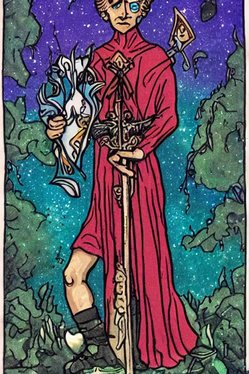 Image similar to tarot card character, fantasy