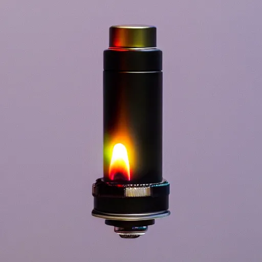 Image similar to a lit gas lighter, beautiful, f/1.4, 90mm studio photo, awesome