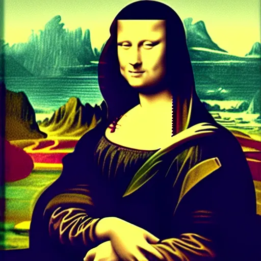 Image similar to ghost in the shell in the mona lisa style