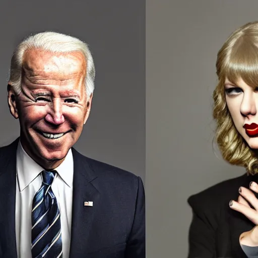 Prompt: taylor swift cosplaying as joe biden by lya repin by simon stalenberg, photorealistic, expressionism,