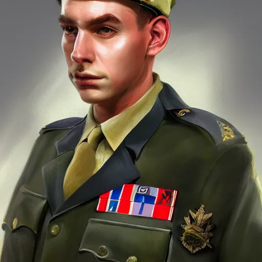 Prompt: man wearing a 20th century RAF uniform, photograph, official portrait, elegant, highly detailed, digital painting, realistic, artstation, concept art, matte, sharp focus, illustration