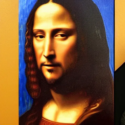 Prompt: painting of keanu reeves in the style of mona lisa, painting by leonardo da vinci