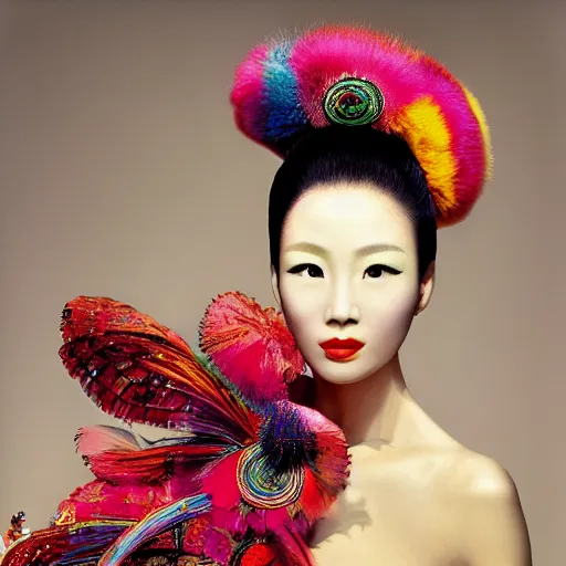 Prompt: photo of chinese beauty by Mark Mann by Richard Avedon, colorful, sharpen, 4k, 85mm, award winning