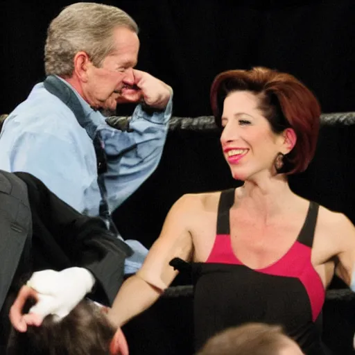 Prompt: abby martin punching george w bush in the face