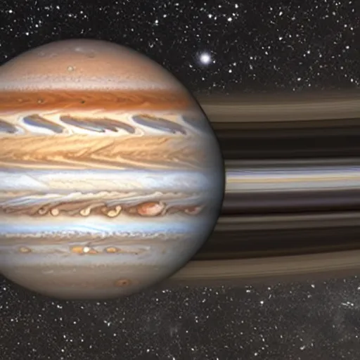 Prompt: Jupiter and saturn are blending together