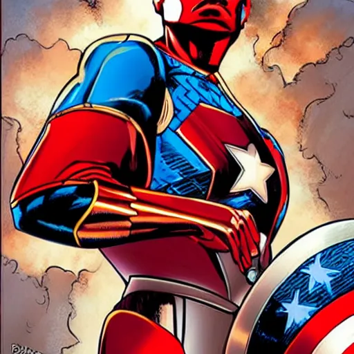 Prompt: iron man as captain america