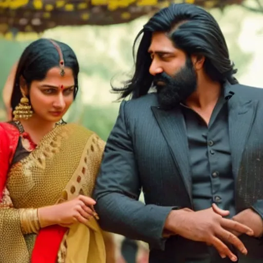 Image similar to film still from kgf chapter 2