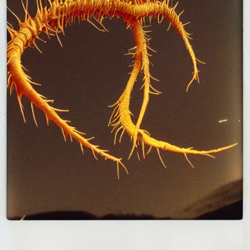 Prompt: a polaroid of hallucigenia