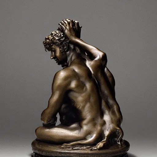 Prompt: A bronze sculpture by Gustave Doré