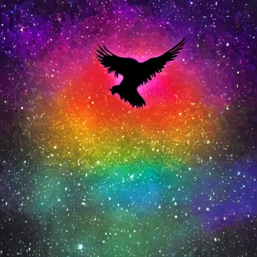 Image similar to rainbow cosmic raven